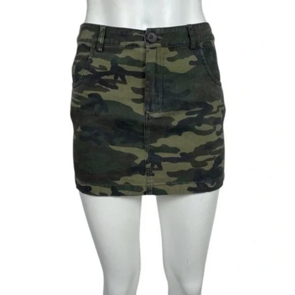 Camo Mini Skirt Olive Green